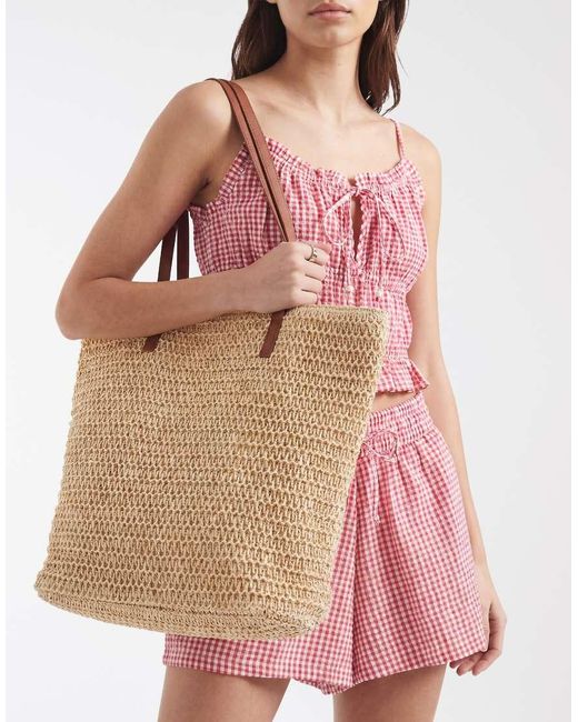 Vero Moda Natural Large Straw Tote Beachbag
