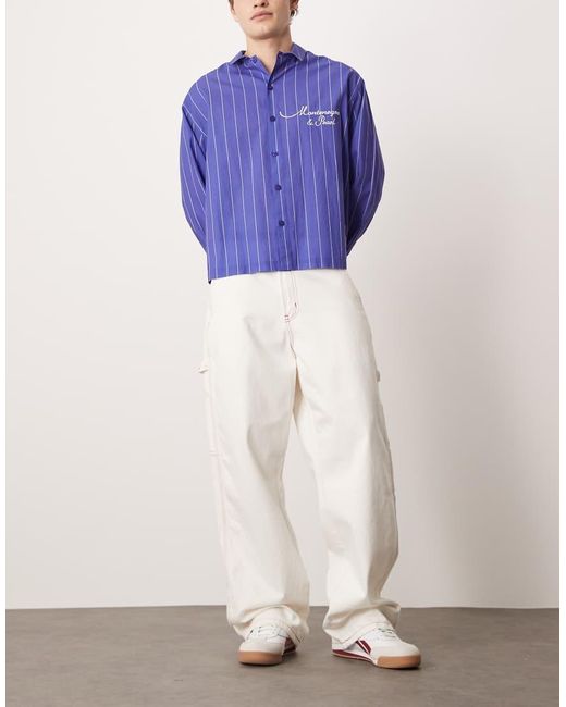 Dickies Blue Loose Fit Carpenter Denim Trousers With Contrast Stitching for men