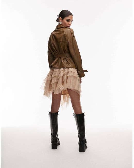 AllSaints White Jayde Tulle Mini Skirt