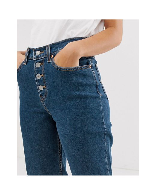 Levi's Exposed Button Mom Jean in Blue | Lyst UK