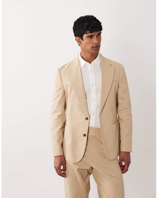 ASOS Natural Slim Fit Suit Blazer for men