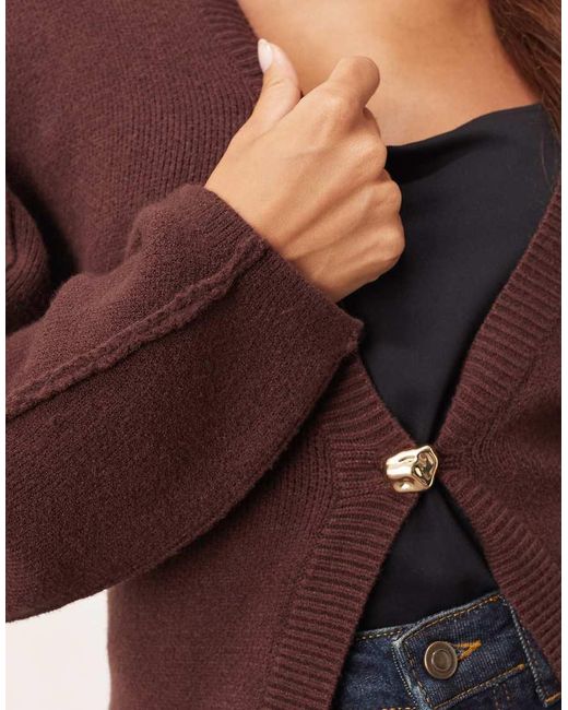 ARRANGE Blue Sculpted Waist Cardigan With Ovoid Sleeve