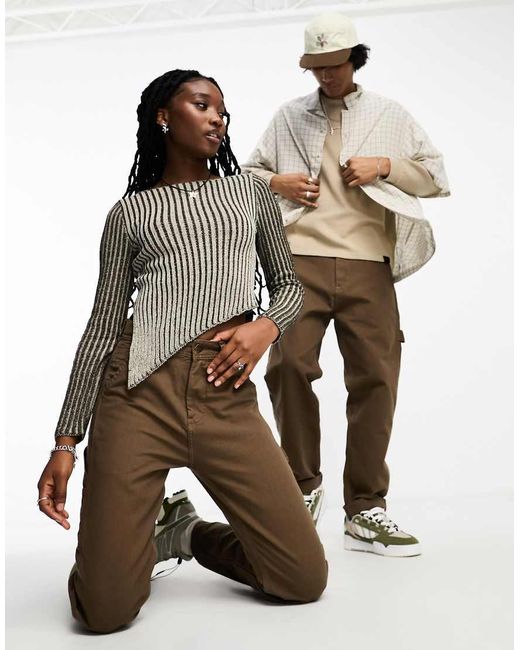 Lee Jeans Brown Workwear Capsule Relaxed Canvas Carpenter Trousers
