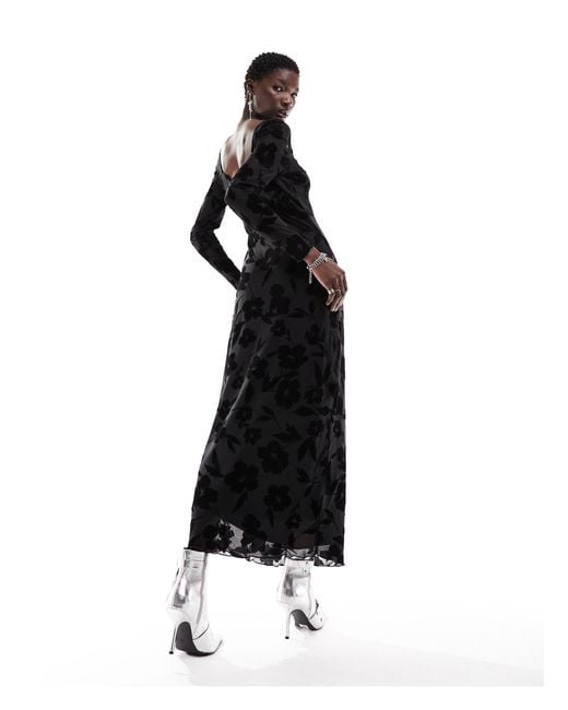 ONLY Black Jacquard Floral Maxi Dress