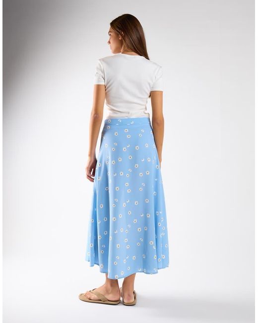 Glamorous Blue Button Up Midi Skirt