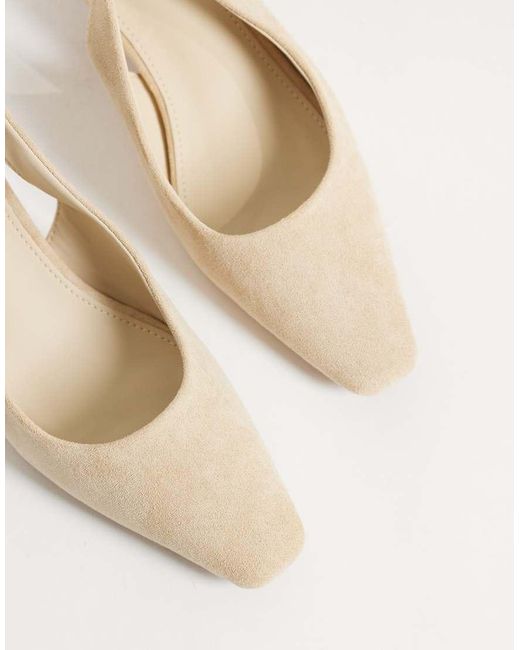 Glamorous White Slingback Kitten Heel Shoes
