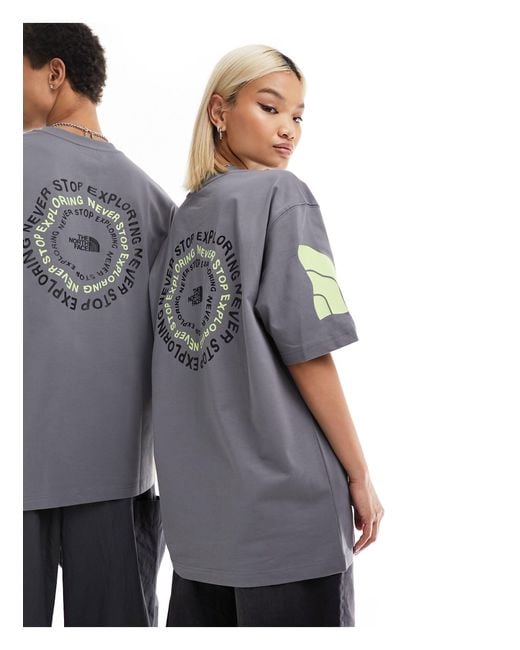 The North Face Gray Nse Logo Backprint Oversized T-shirt