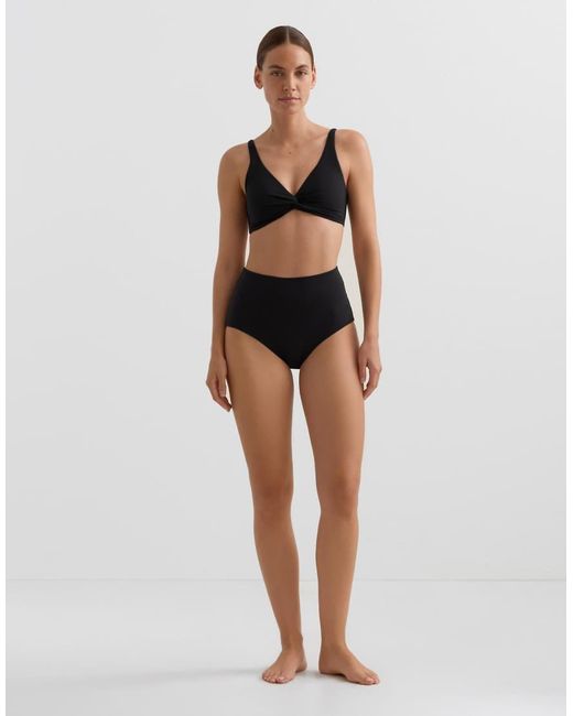 Oysho Black Shapewear-Effect High-Waisted Bikini Briefs