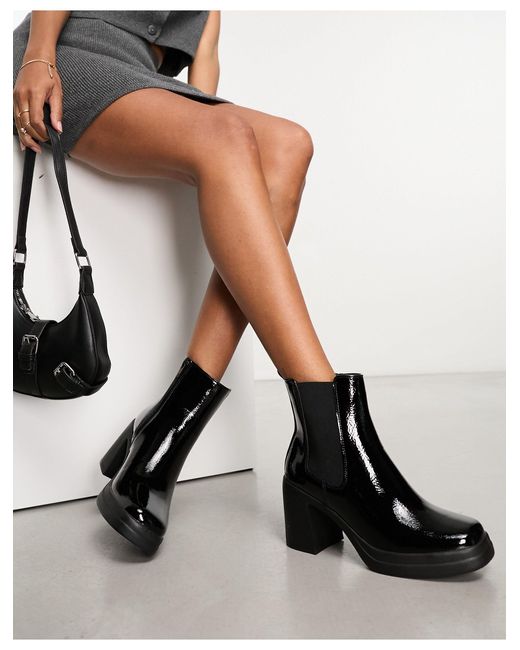 New Look Tan Knee High Leather Look Metal Trim Block Heel Boots size 3UK |  Vinted