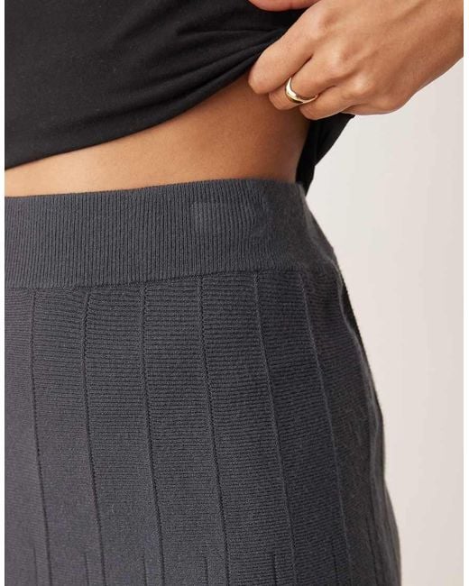 Jdy Gray Pleated Knitted Skirt
