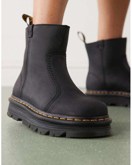Dr. Martens ZebZag Rigger Rigger leren enkelboots Black Wyoming | wehkamp