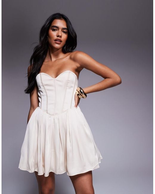 Oh Polly White Emeline Bandeau Prom Mini Dress