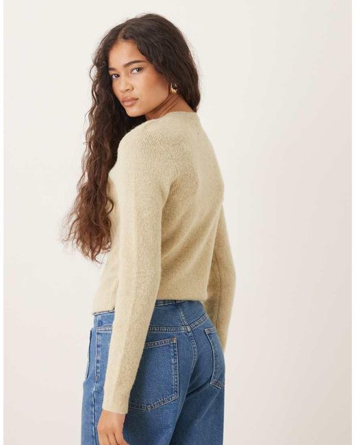 ASOS Blue Crew Neck Micro Cardigan