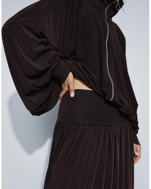 ASOS Black Volume Drape Maxi Skirt Set