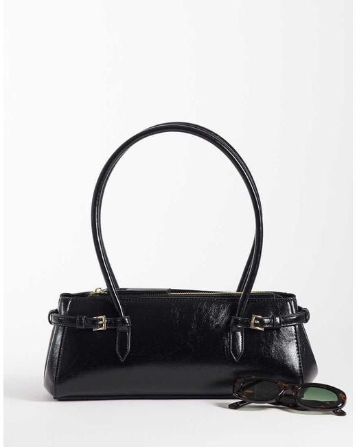 ASOS Black Textured Belted Shoulder Bag