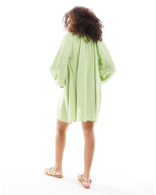 ASOS Green Double Cloth Trapeze Mini Dress