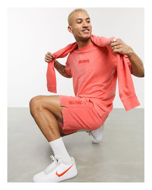 Just do it - short délavé Nike pour homme en coloris Rouge | Lyst