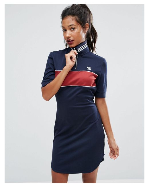 adidas Originals Baumwolle – London – Hochgeschlossenes Kleid in Blau |  Lyst AT