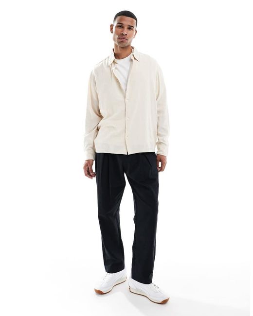 Sobrecamisa Beis Texturizada Con Bajo Recto De -Neutro Jack & Jones de hombre de color Natural