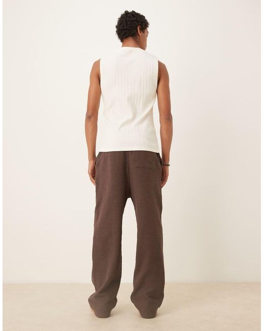 ASOS Natural Wide Leg Textured jogger for men