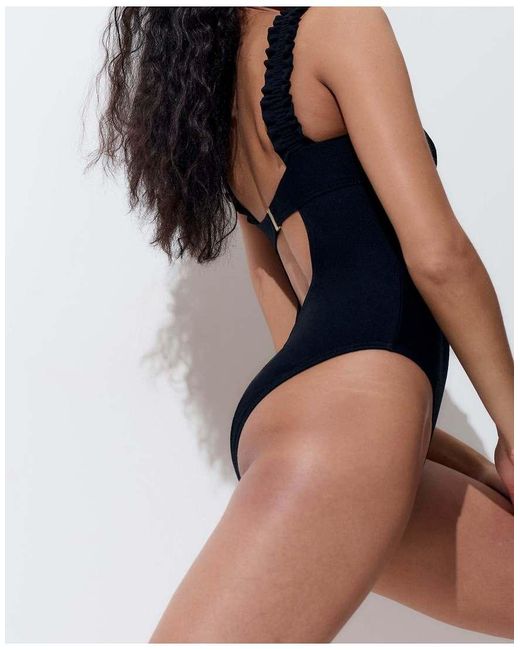 Bluebella Blue Flores Square Neck U-Wire Swimsuit