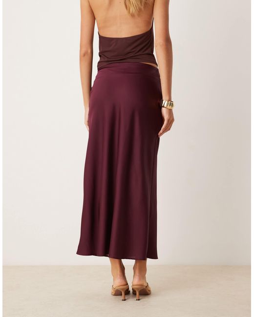 Vila Purple Satin Maxi Skirt