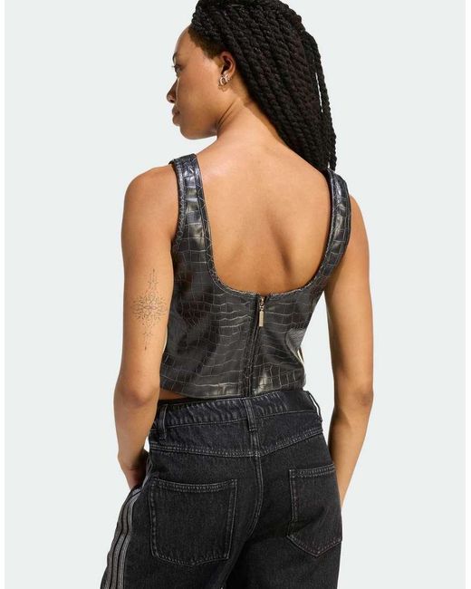 Adidas Originals Blue Pleather Corset