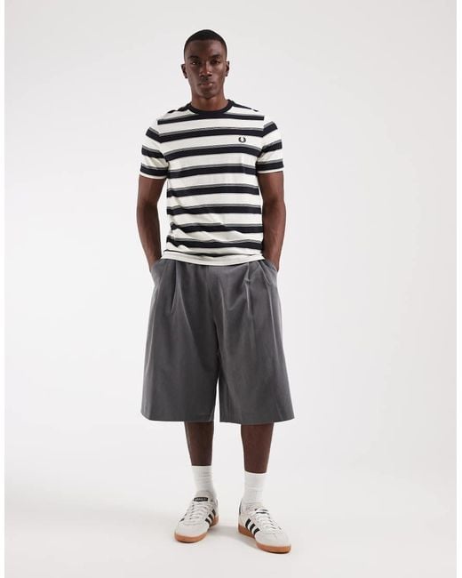 Fred Perry White Fine Stripe T-shirt for men