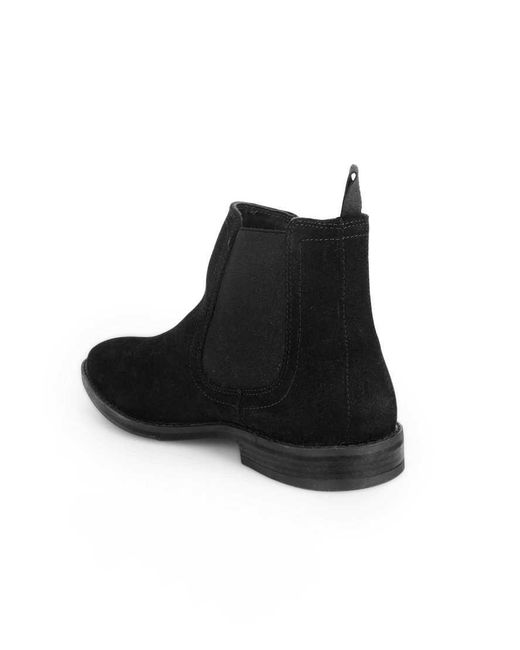 Thomas Crick Black Griffin Suede Leather Chelsea Boot for men
