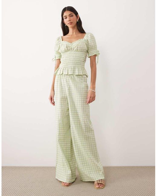 Wednesday's Girl Natural Co-ord Tie Up Wide Leg Trouser