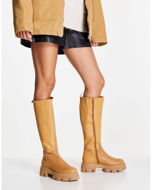 Botas color camel Steve Madden de Cuero - Lyst