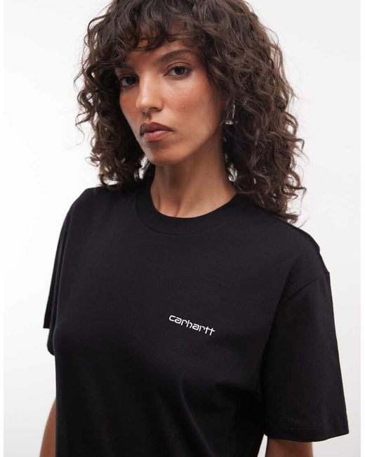 Carhartt Black Script Logo Embroidery T-shirt