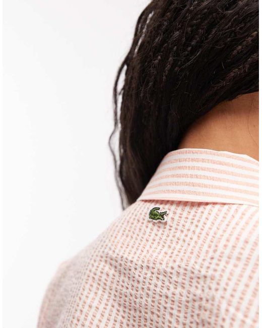 Lacoste Pink Co-Ord Stripe Jacket