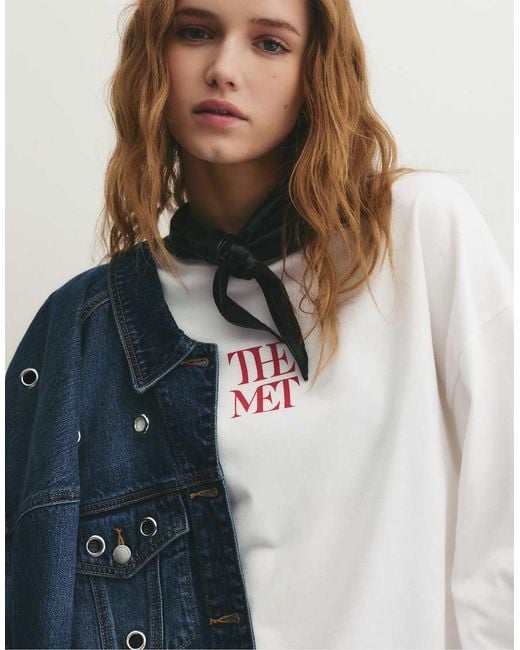 Pull&Bear White The Met T-shirt