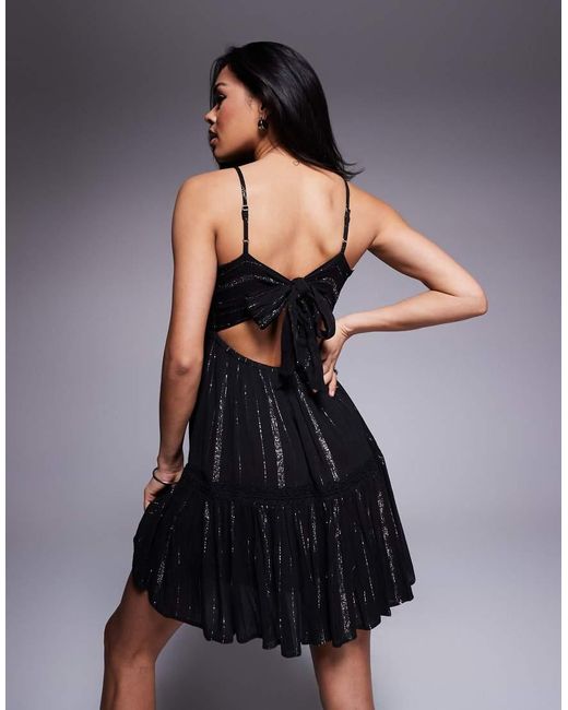 River Island Mini Strandjurk in het Black