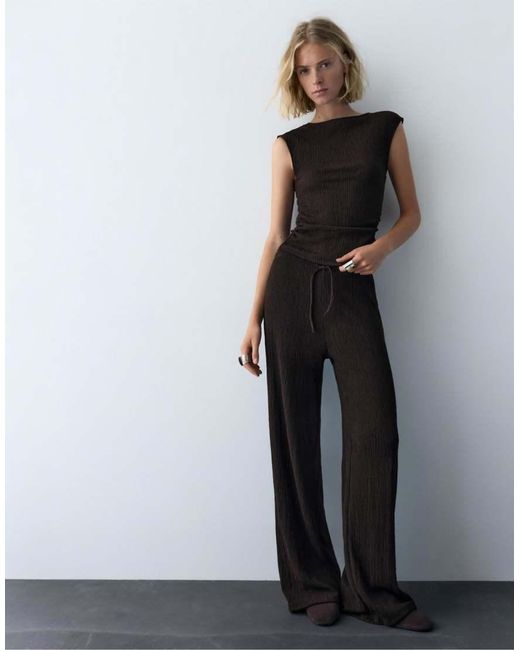 Pull&Bear Black Crepe Top