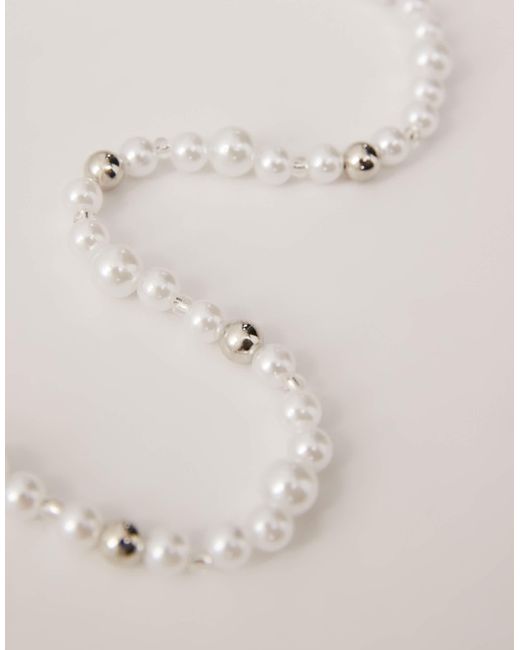 FADED FUTURE Brown Pearl And Metal Beaded Necklace for men