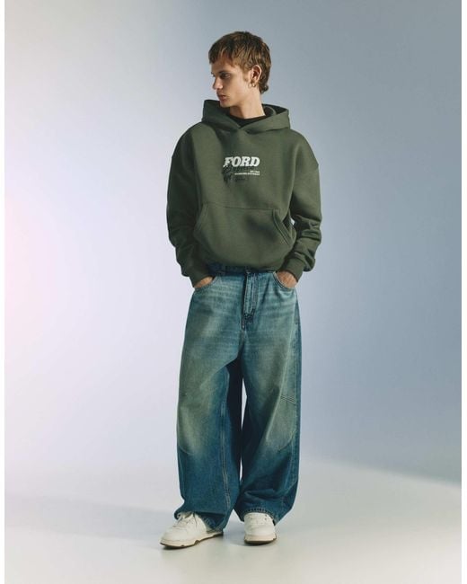 Pull&Bear – kapuzenpullover in Green für Herren