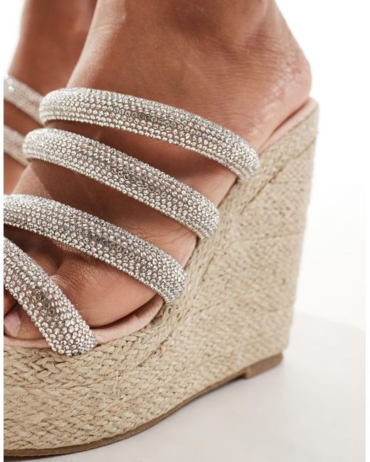 Truffle Collection White Cork Wedge Heeled Sandals