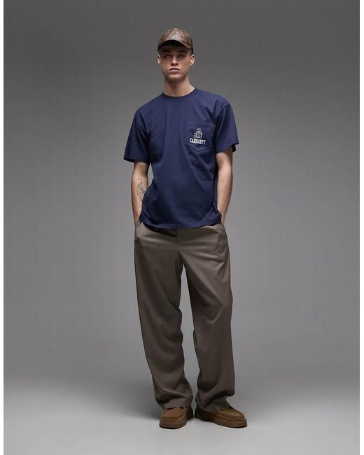 Carhartt Blue Pond Corps Pocket T-shirt for men