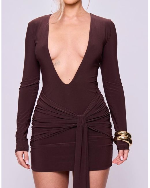 Missy Empire Red Drape Mini Dress