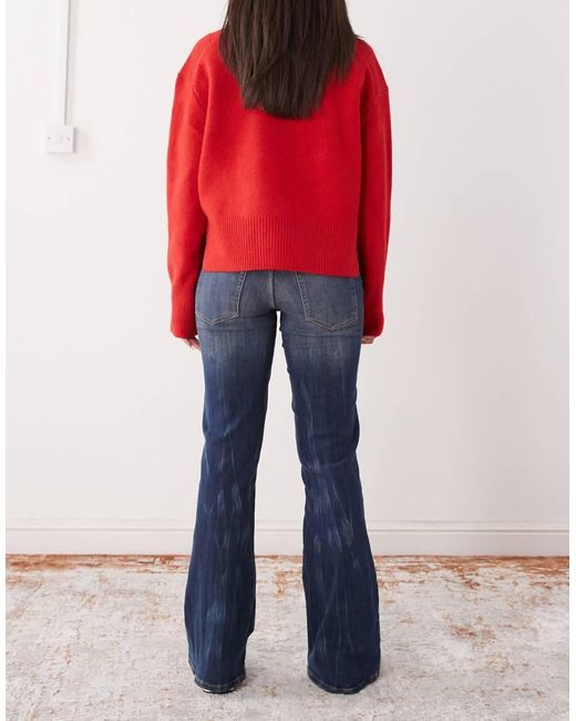 Cheap Monday Red Booty Bei Stretch Low Rise Bootcut Jeans