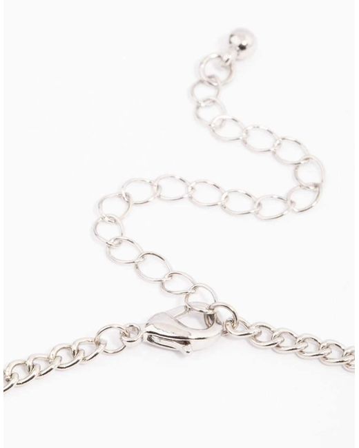 Lovisa White Cubic Zirconia Floral Teardrop Y-Shape Necklace