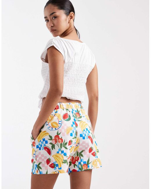 Threadbare White Jersey Pull On Shorts With Drawstring