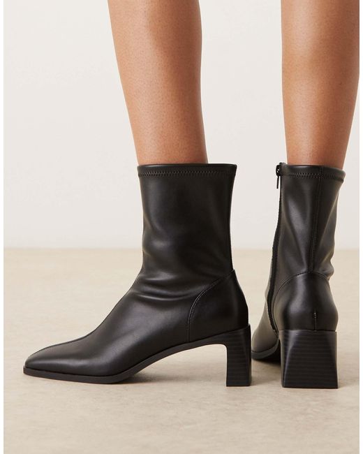 ASOS Natural Rush Ankle Boots With Set Back Heel