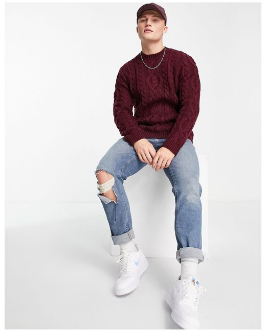 heavyweight cable knit jumper