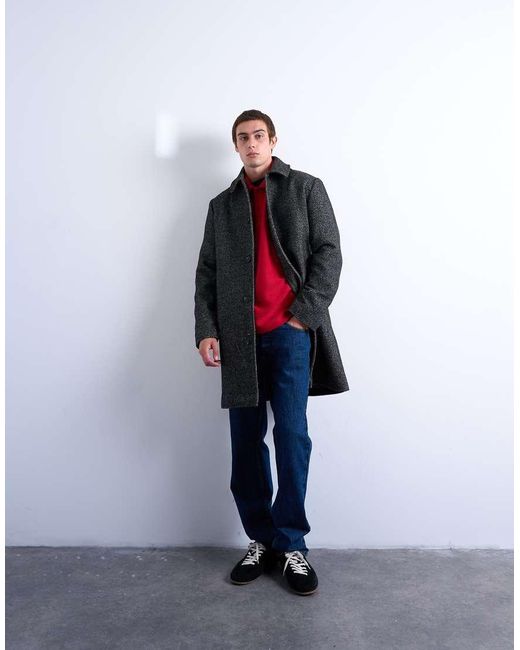 Cappotto di Topman in Black da Uomo