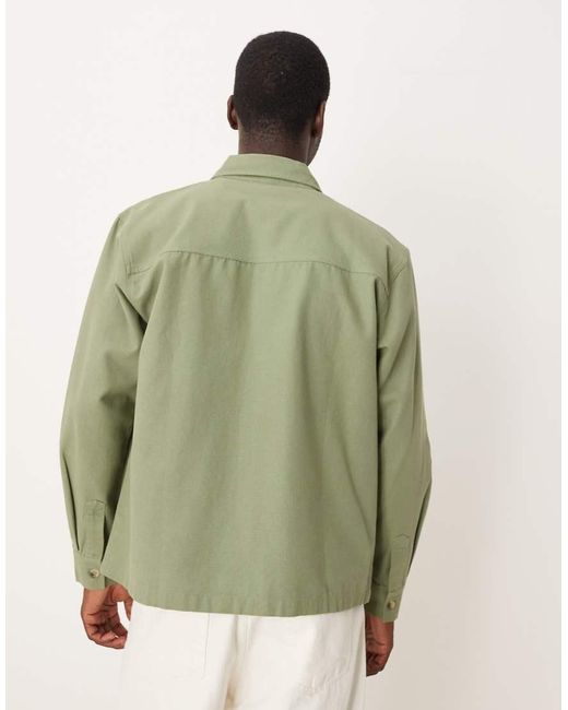 Cotton On Green Boxy Overshirt for men
