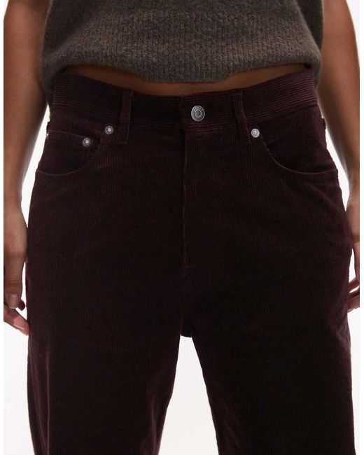 ARKET Multicolor Coral Low Rise baggy Wide Leg Stretch Cord Trousers