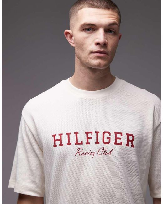 Tommy Hilfiger Gray Racing Centre Logo T-Shirt for men